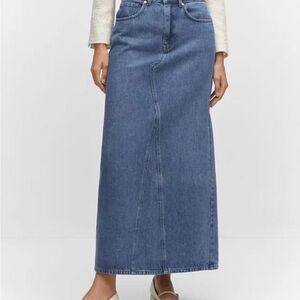 NWT Mango Classic Blue Denim Jeans skirt XXL
